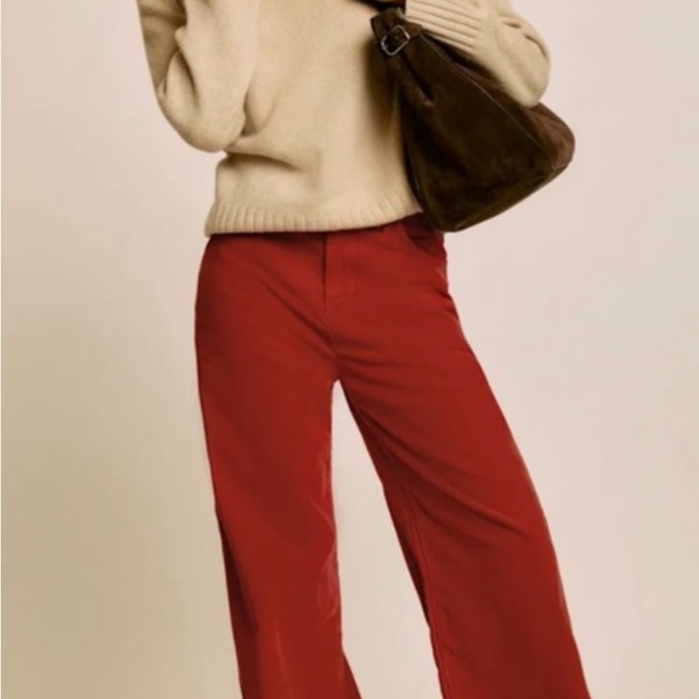 Reformation Eden Wide Leg Corduroy Pants in color Sun-dried Tomato NWT